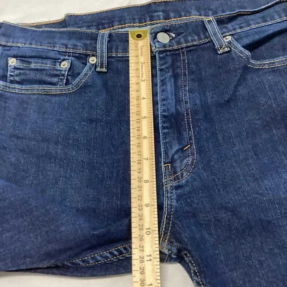 Levi's 513 Men's DarkWash Stretch Straight Jeans 33x34 - Picture 6 of 9